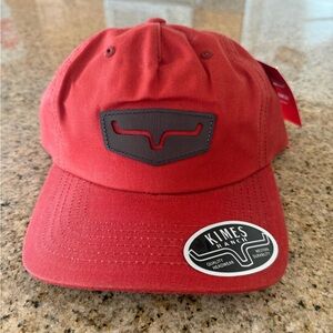 Spring 2026 Kimes Ranch Burnt Red Leather Logo Cap